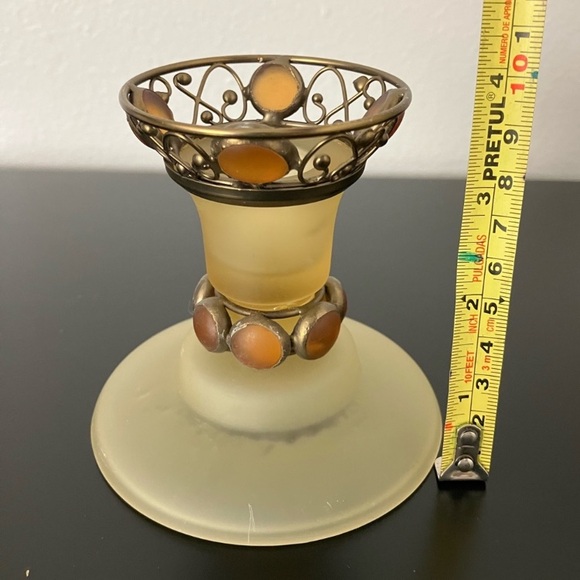 Partylite Retro Amber Frost Glass Candleholder - Picture 6 of 6